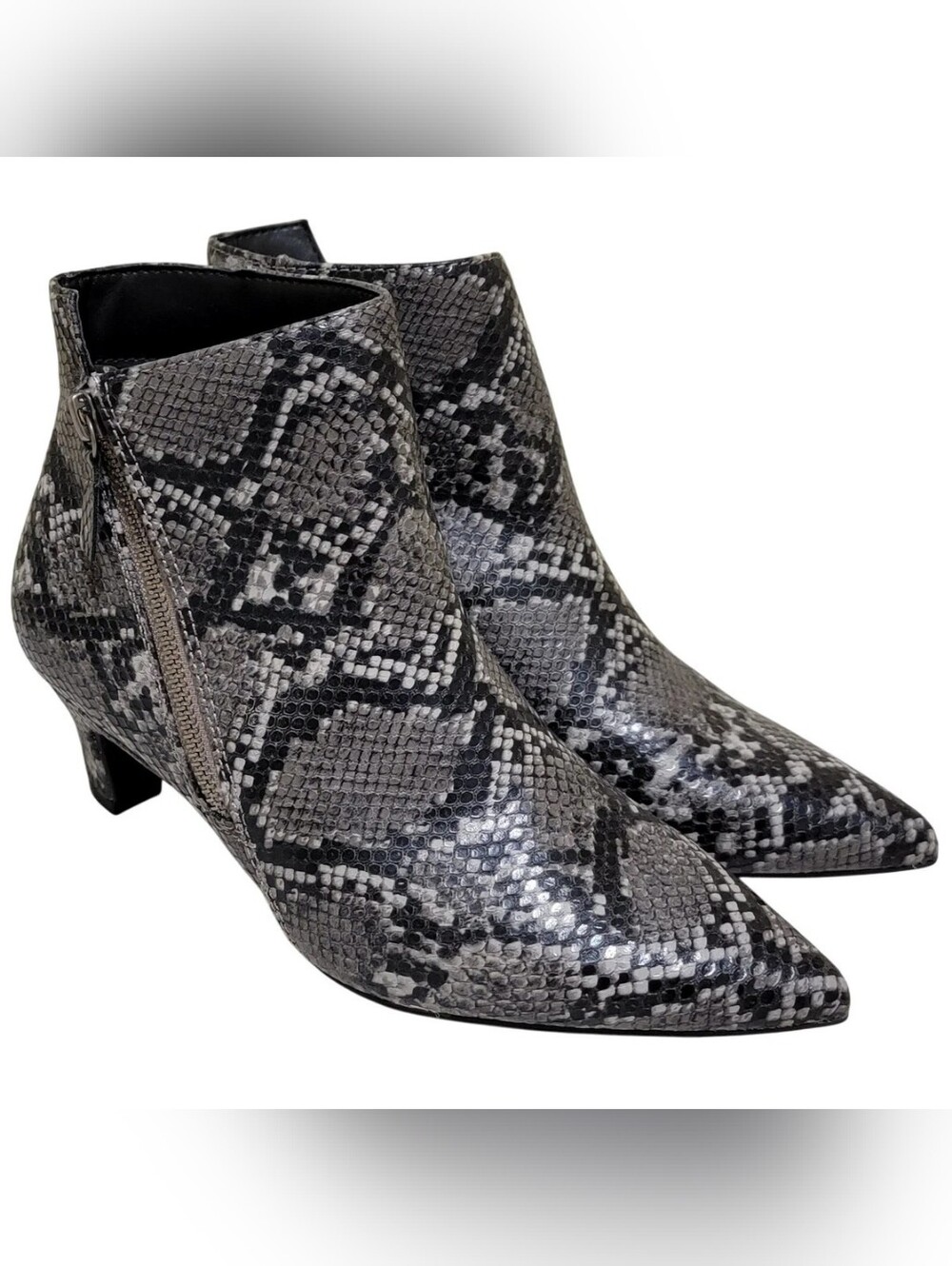 Seven Dials Coralie Snake Print Booties NIB Size 11 Pointed Toe Heel